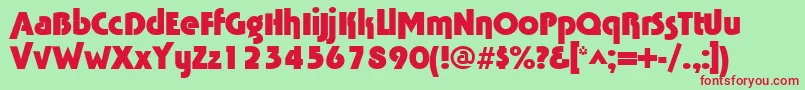TabathaheavyRegular Font – Red Fonts on Green Background