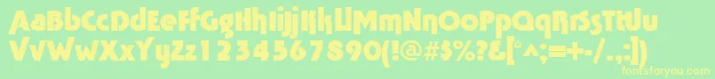 TabathaheavyRegular Font – Yellow Fonts on Green Background