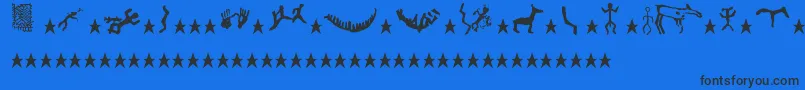 Шрифт FinnishRockPaintings – чёрные шрифты на синем фоне