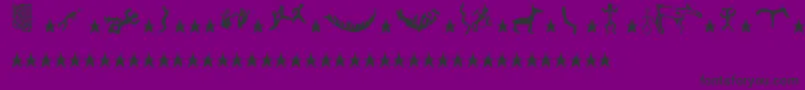 Шрифт FinnishRockPaintings – чёрные шрифты на фиолетовом фоне