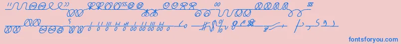 NumukkiI-Schriftart – Blaue Schriften auf rosa Hintergrund