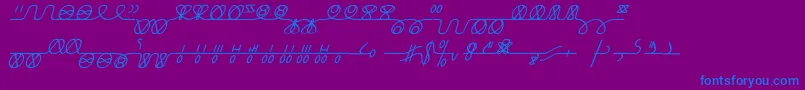 フォントNumukkiI – 紫色の背景に青い文字