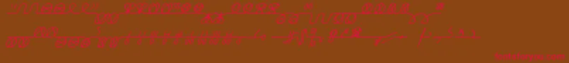 NumukkiI-Schriftart – Rote Schriften auf braunem Hintergrund