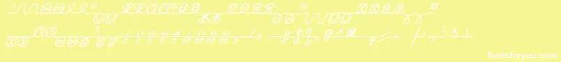 NumukkiI-Schriftart – Weiße Schriften auf gelbem Hintergrund