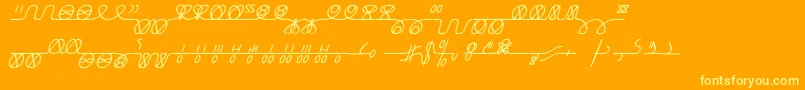 Шрифт NumukkiI – жёлтые шрифты на оранжевом фоне