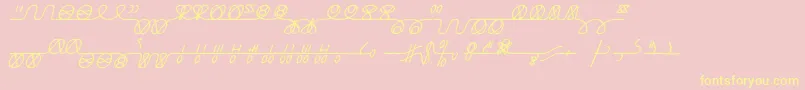 NumukkiI-fontti – keltaiset fontit vaaleanpunaisella taustalla