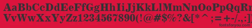 News705BoldBt Font – Black Fonts on Red Background