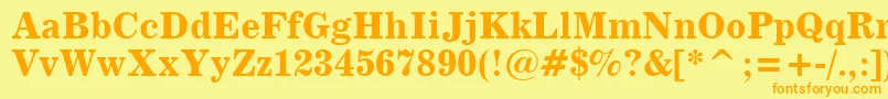 News705BoldBt Font – Orange Fonts on Yellow Background