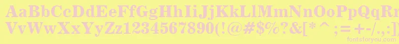 News705BoldBt Font – Pink Fonts on Yellow Background