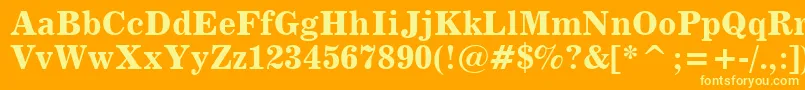 News705BoldBt Font – Yellow Fonts on Orange Background