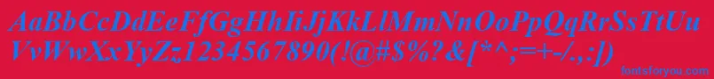 TimesNewRomanBoldItalic Font – Blue Fonts on Red Background