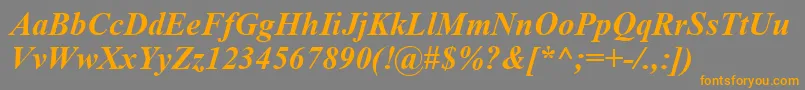 TimesNewRomanBoldItalic-Schriftart – Orangefarbene Schriften auf grauem Hintergrund