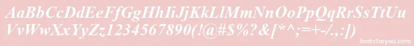 TimesNewRomanBoldItalic Font – White Fonts on Pink Background