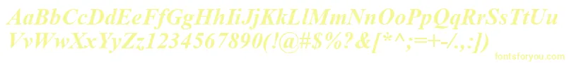 TimesNewRomanBoldItalic Font – Yellow Fonts on White Background