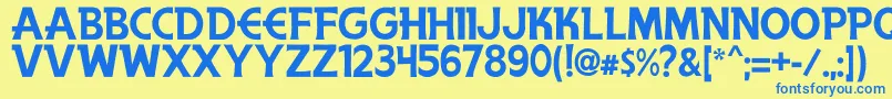 AndersonTheSecretService Font – Blue Fonts on Yellow Background