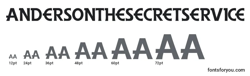 Размеры шрифта AndersonTheSecretService