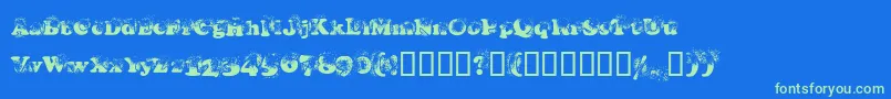 Coopdevi Font – Green Fonts on Blue Background