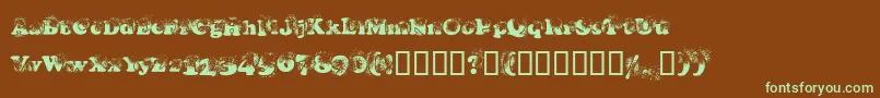 Coopdevi Font – Green Fonts on Brown Background