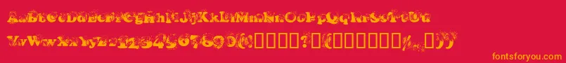 Coopdevi Font – Orange Fonts on Red Background