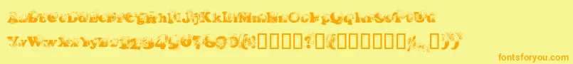 Coopdevi Font – Orange Fonts on Yellow Background