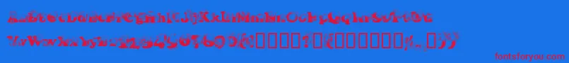 Coopdevi Font – Red Fonts on Blue Background