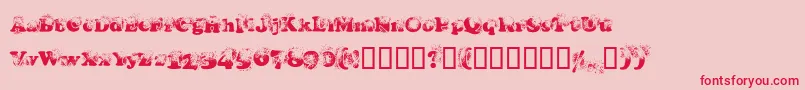 Coopdevi-Schriftart – Rote Schriften auf rosa Hintergrund