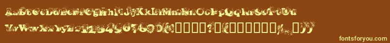 Coopdevi Font – Yellow Fonts on Brown Background