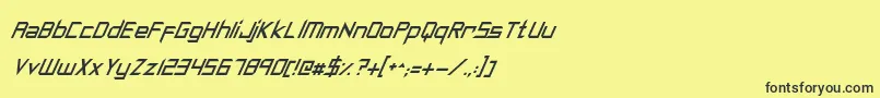 SyntheticSharpsItalic-fontti – mustat fontit keltaisella taustalla