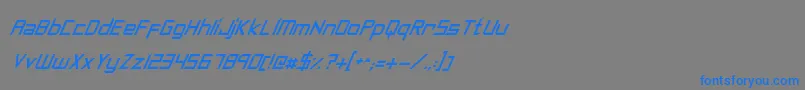 SyntheticSharpsItalic Font – Blue Fonts on Gray Background