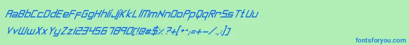 SyntheticSharpsItalic Font – Blue Fonts on Green Background
