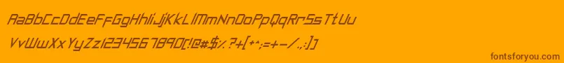 SyntheticSharpsItalic Font – Brown Fonts on Orange Background