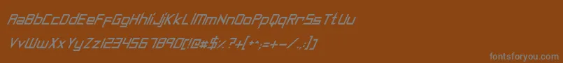 Шрифт SyntheticSharpsItalic – серые шрифты на коричневом фоне
