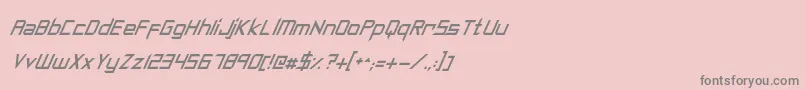 SyntheticSharpsItalic-Schriftart – Graue Schriften auf rosa Hintergrund