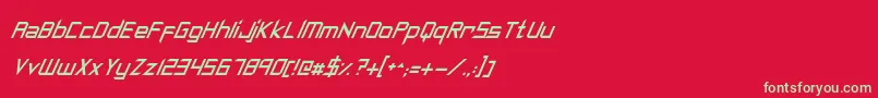 Czcionka SyntheticSharpsItalic – zielone czcionki na czerwonym tle