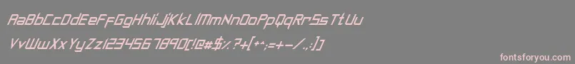Шрифт SyntheticSharpsItalic – розовые шрифты на сером фоне