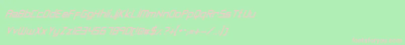 SyntheticSharpsItalic-fontti – vaaleanpunaiset fontit vihreällä taustalla