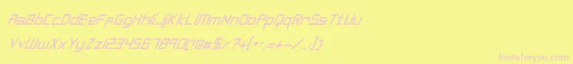 Police SyntheticSharpsItalic – polices roses sur fond jaune