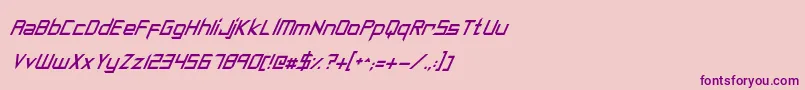 Шрифт SyntheticSharpsItalic – фиолетовые шрифты на розовом фоне