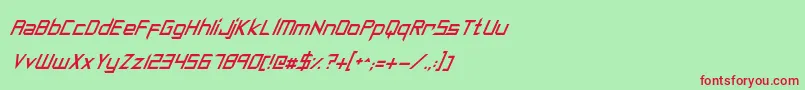 フォントSyntheticSharpsItalic – 赤い文字の緑の背景