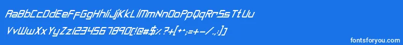 SyntheticSharpsItalic Font – White Fonts on Blue Background