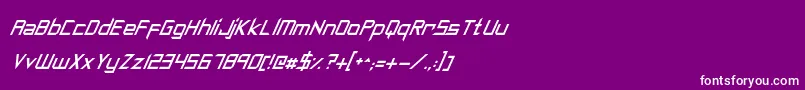 フォントSyntheticSharpsItalic – 紫の背景に白い文字