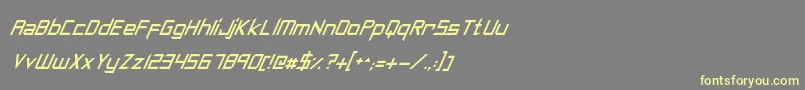 SyntheticSharpsItalic-fontti – keltaiset fontit harmaalla taustalla