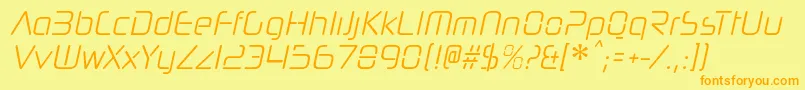 NeuropolnovacdltItalic Font – Orange Fonts on Yellow Background
