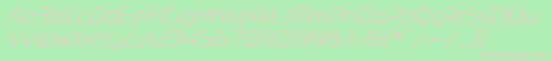 NeuropolnovacdltItalic Font – Pink Fonts on Green Background