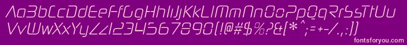 Fonte NeuropolnovacdltItalic – fontes rosa em um fundo violeta