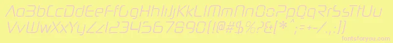 NeuropolnovacdltItalic Font – Pink Fonts on Yellow Background