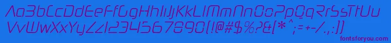 NeuropolnovacdltItalic Font – Purple Fonts on Blue Background