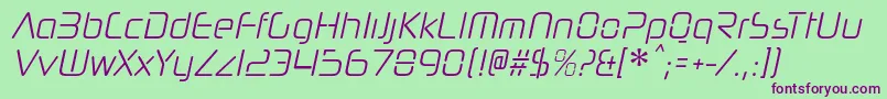 NeuropolnovacdltItalic Font – Purple Fonts on Green Background