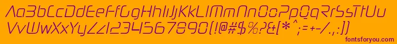 NeuropolnovacdltItalic Font – Purple Fonts on Orange Background