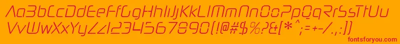 NeuropolnovacdltItalic Font – Red Fonts on Orange Background